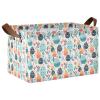 ALAZA Flower Blossom Egg Floral Easter Rectangular Closet Storage Box Storage Bin Basket Storage Cube with Leather Handles Nursery Storage Laundry Hamper 2 Piece view 1