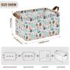 ALAZA Flower Blossom Egg Floral Easter Rectangular Closet Storage Box Storage Bin Basket Storage Cube with Leather Handles Nursery Storage Laundry Hamper 2 Piece view 3