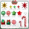 34 Pcs Christmas Foil Balloons Set, Christmas Round Swirl Candy Cane Gift Box and Explosion Star Mylar Balloons, Red Green Gold Xmas Party Decorations for New Year Holiday Theme Party Decor Supplies view 2