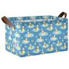 ALAZA Blue Wave Duck Rectangular Closet Storage Box Storage Bin Basket Storage Cube with Leather Handles Nursery Storage Laundry Hamper 2 Piece view 1