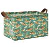 ALAZA Crocodile Palm Leaves Boat Rectangular Closet Storage Box Storage Bin Basket Storage Cube with Leather Handles Nursery Storage Laundry Hamper 2 Piece view 1