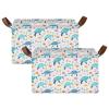 ALAZA Sea Turtle Coral Reef Rectangular Closet Storage Box Storage Bin Basket Storage Cube with Leather Handles Nursery Storage Laundry Hamper 2 Piece view 2