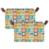 ALAZA Animal Panda Tiger Lion Rectangular Closet Storage Box Storage Bin Basket Storage Cube with Leather Handles Nursery Storage Laundry Hamper 2 Piece view 2