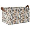 ALAZA Hipster Dog Puppy Rectangular Closet Storage Box Storage Bin Basket Storage Cube with Leather Handles Nursery Storage Laundry Hamper 2 Piece view 1