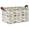 ALAZA Dinosaur Leaves Cartoon Rectangular Closet Storage Box Storage Bin Basket Storage Cube with Leather Handles Nursery Storage Laundry Hamper 2 Piece view 1
