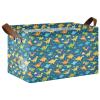 ALAZA Cartoon Dinosaur Heart Love Rectangular Closet Storage Box Storage Bin Basket Storage Cube with Leather Handles Nursery Storage Laundry Hamper 2 Piece view 1