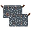 ALAZA Astronaut Space Galaxy Nebula Rectangular Closet Storage Box Storage Bin Basket Storage Cube with Leather Handles Nursery Storage Laundry Hamper 2 Piece view 2