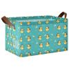 ALAZA Duck Music Note Rectangular Closet Storage Box Storage Bin Basket Storage Cube with Leather Handles Nursery Storage Laundry Hamper 2 Piece view 1