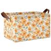 ALAZA Oil Painting Yellow Flower Rectangular Closet Storage Box Storage Bin Basket Storage Cube with Leather Handles Nursery Storage Laundry Hamper 2 Piece view 1