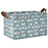 ALAZA Beautiful Chicken Rooster Blossom Rectangular Closet Storage Box Storage Bin Basket Storage Cube with Leather Handles Nursery Storage Laundry Hamper 2 Piece view 1