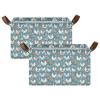 ALAZA Beautiful Chicken Rooster Blossom Rectangular Closet Storage Box Storage Bin Basket Storage Cube with Leather Handles Nursery Storage Laundry Hamper 2 Piece view 2
