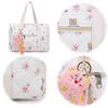 AIZHIYI Floral Bear Diaper Tote, Multifunction Maternity Bag, Quilted Cotton Cute Diaper Bag view 4