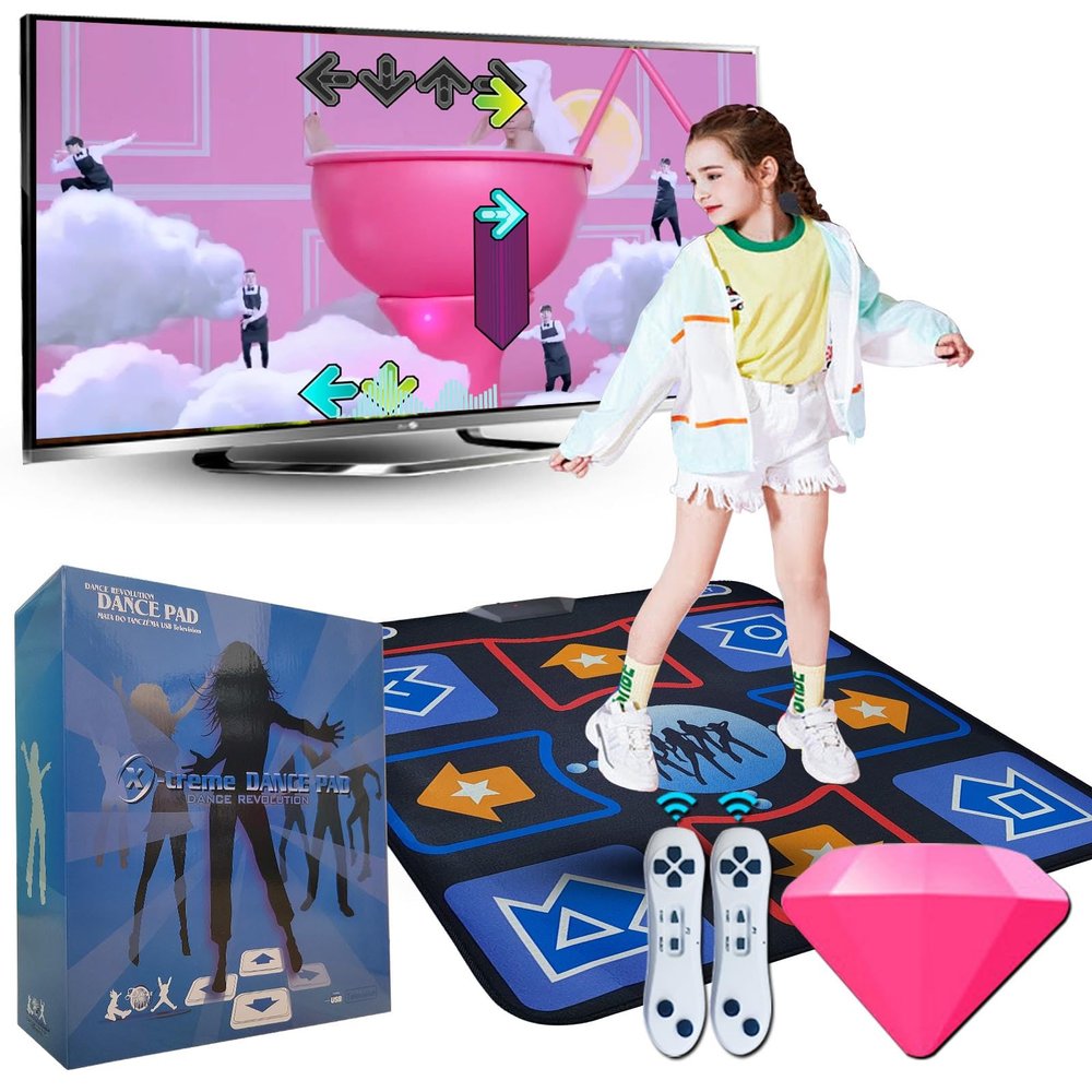 Damcoola Dance Mat for Kids and Adults, Electronic Dance Pad for TV, Soft Dancing mat for Exercise & Games,Plug & Play,Birthday Gifts Ideas,Gifts for Girls & Boys Ages 3+,Single mat
