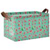 ALAZA Red Watermelon Blue Rectangular Closet Storage Box Storage Bin Basket Storage Cube with Leather Handles Nursery Storage Laundry Hamper 2 Piece view 1