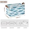 ALAZA Blue Fish Whale Rectangular Closet Storage Box Storage Bin Basket Storage Cube with Leather Handles Nursery Storage Laundry Hamper 2 Piece view 3