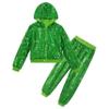 LOLANTA Kids Hip-hop Dance Costume Girls Dance Outfits Green Sequin Costume for Saint Patrick's Day (Green, 8-9 Years) view 4