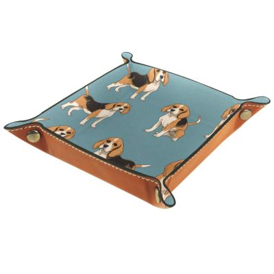 Beagle Dogs Dice Tray Dice Rolling Tray Folding Dice Holder for Dice Games, Like RPG, DND and Other Table Games