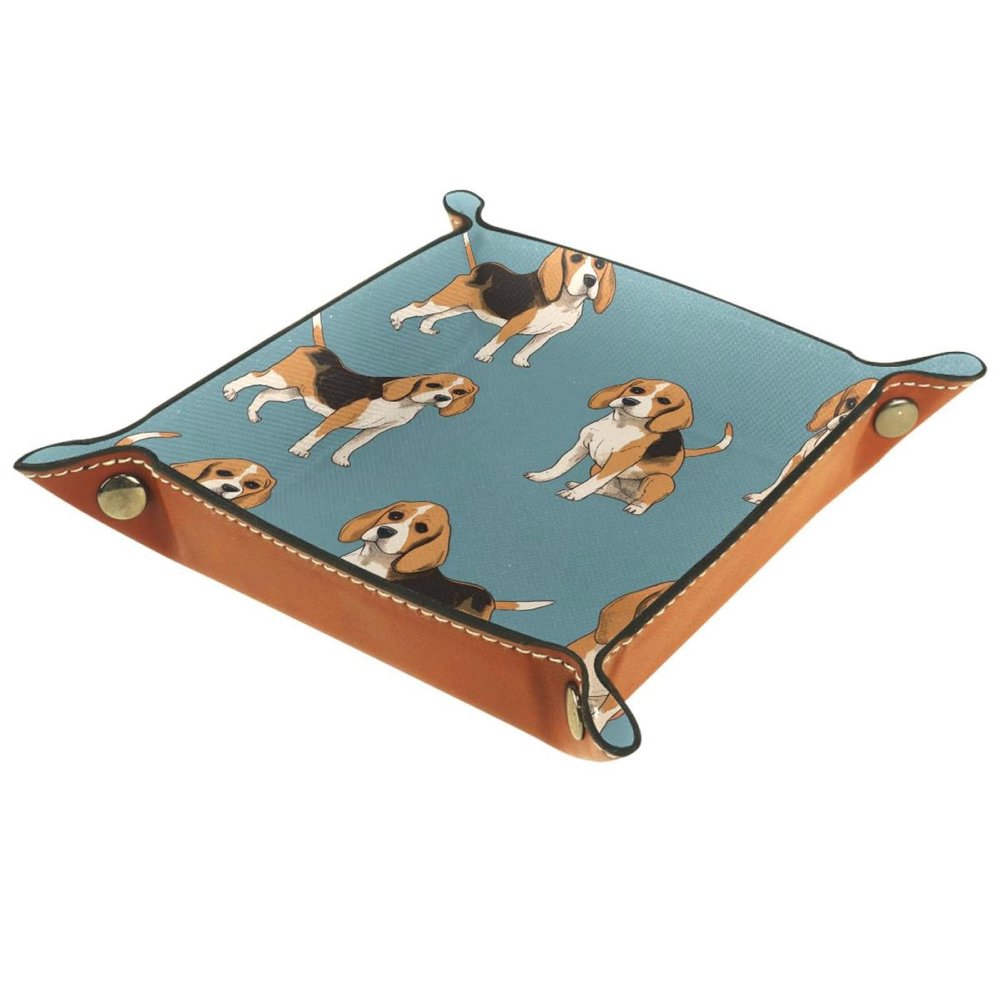Beagle Dogs Dice Tray Dice Rolling Tray Folding Dice Holder for Dice Games, Like RPG, DND and Other Table Games