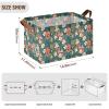 ALAZA Cute Flower Floral Pineapple Palm Leaves Rectangular Closet Storage Box Storage Bin Basket Storage Cube with Leather Handles Nursery Storage Laundry Hamper 2 Piece view 3