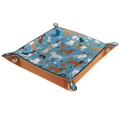 Animals Dogs Dice Tray Dice Rolling Tray Folding Dice Holder for Dice Games, Like RPG, DND and Other Table Games