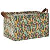 ALAZA Cactus Blossom Floral Rectangular Closet Storage Box Storage Bin Basket Storage Cube with Leather Handles Nursery Storage Laundry Hamper 2 Piece view 1