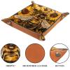 Bee Sunflowers Dice Tray Dice Rolling Tray Folding Dice Holder for Dice Games, Like RPG, DND and Other Table Games view 3