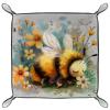 Bee Floral Dice Tray Dice Rolling Tray Folding Dice Holder for Dice Games, Like RPG, DND and Other Table Games view 2