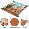 Alpaca and Cactus Dice Tray Dice Rolling Tray Folding Dice Holder for Dice Games, Like RPG, DND and Other Table Games view 3