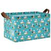 ALAZA Cute Cat Surfboard Blue Rectangular Closet Storage Box Storage Bin Basket Storage Cube with Leather Handles Nursery Storage Laundry Hamper 2 Piece view 1