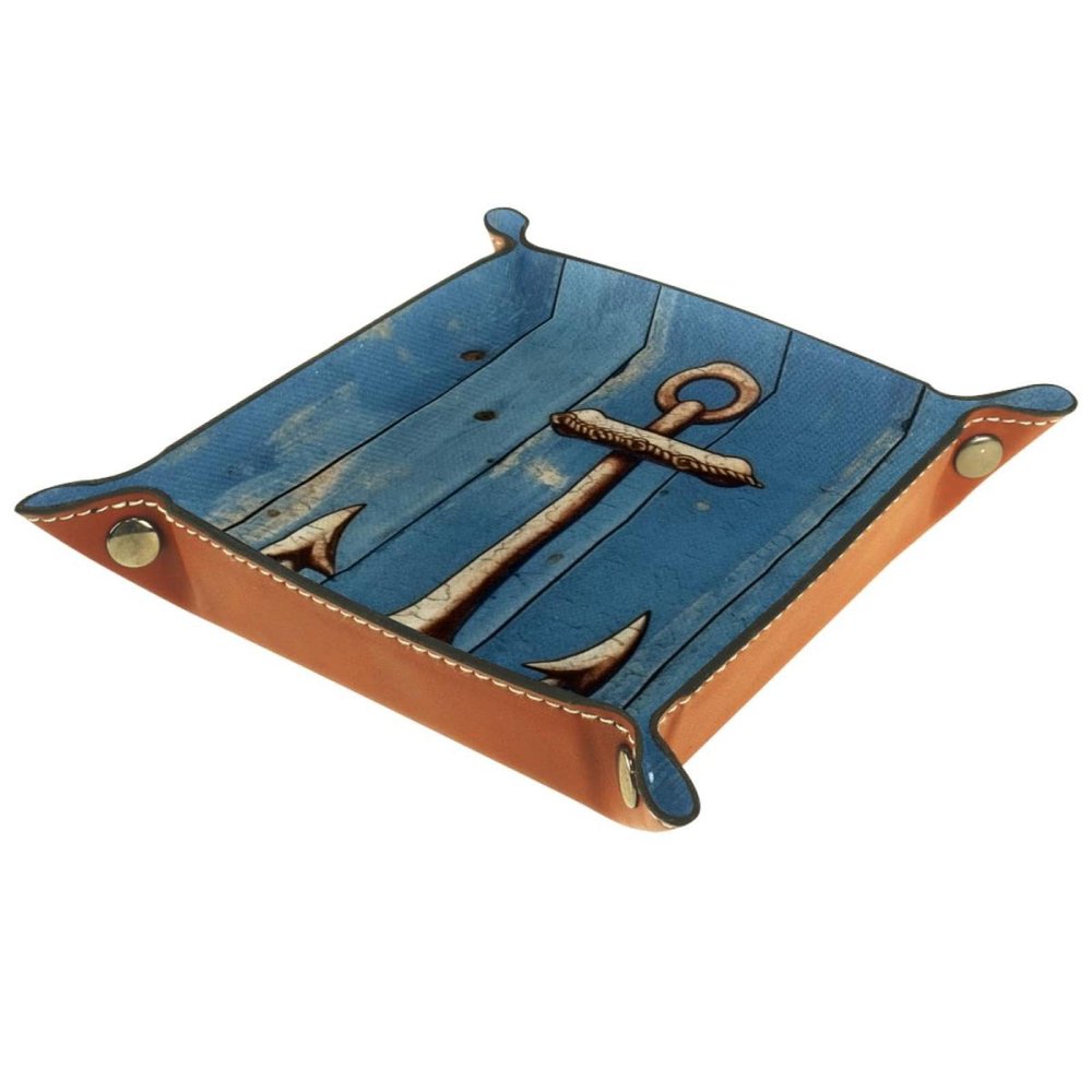 Anchor on a Planks Dice Tray Dice Rolling Tray Folding Dice Holder for Dice Games, Like RPG, DND and Other Table Games