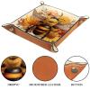 Bee Flowers Dice Tray Dice Rolling Tray Folding Dice Holder for Dice Games, Like RPG, DND and Other Table Games view 3