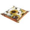 Bees Sunflowers Dice Tray Dice Rolling Tray Folding Dice Holder for Dice Games, Like RPG, DND and Other Table Games view 1