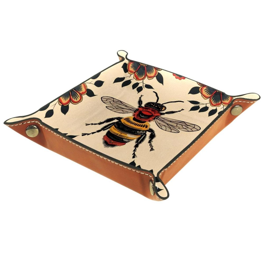 Bees Dice Tray Dice Rolling Tray Folding Dice Holder for Dice Games, Like RPG, DND and Other Table Games