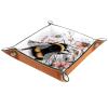 Bee Flowers Dice Tray Dice Rolling Tray Folding Dice Holder for Dice Games, Like RPG, DND and Other Table Games view 1
