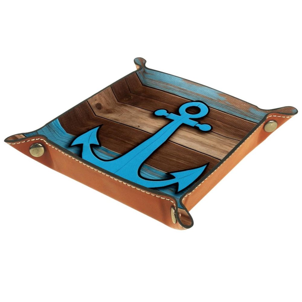 Anchor on Planks Rustic Dice Tray Dice Rolling Tray Folding Dice Holder for Dice Games, Like RPG, DND and Other Table Games