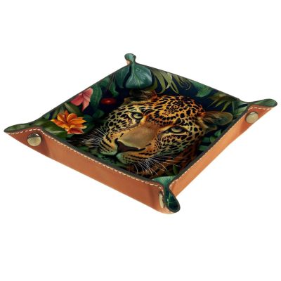 Leopard Dice Tray Dice Rolling Tray Folding Dice Holder for Dice Games, Like RPG, DND and Other Table Games