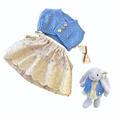 LICHADUOLE 9-12"/31cm Plush Outfit 3-Piece Set for Bashful Series Teddy Bears Under 31cm Stuffed Animal ClothesNO Doll