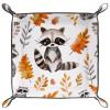 Autumn Raccoon Leaves Dice Tray Dice Rolling Tray Folding Dice Holder for Dice Games, Like RPG, DND and Other Table Games view 2