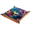 Galaxy Skull Florals Dice Tray Dice Rolling Tray Folding Dice Holder for Dice Games, Like RPG, DND and Other Table Games view 1
