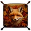 Autumn Fox Head Dice Tray Dice Rolling Tray Folding Dice Holder for Dice Games, Like RPG, DND and Other Table Games view 2