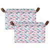 ALAZA Fish Dolphin White Rectangular Closet Storage Box Storage Bin Basket Storage Cube with Leather Handles Nursery Storage Laundry Hamper 2 Piece view 2