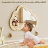 BZBRLZ Montessori Mirror with Bar, Baby Pull to Stand Toys, Easy Assembly Natural Frame, Adjustable Infant Mirror, Montessori Furniture for Toddler 6-18 Months-Natural view 2
