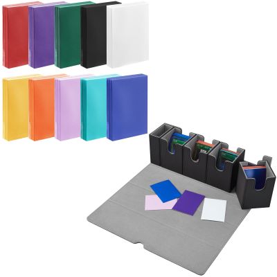 1000 Counts Card Sleeves and 5 in 1 Card Deck Box for MTG (Black Grey)
