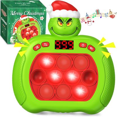 Christmas Pop Light Up Fidget Toys,Christmas Handheld Puzzle Game Sensory Toys,Pop Bubble Up Toys for Kids,Christmas Stocking Stuffers Party Favors Gifts for Boys Girls,Christmas Goodie Bag