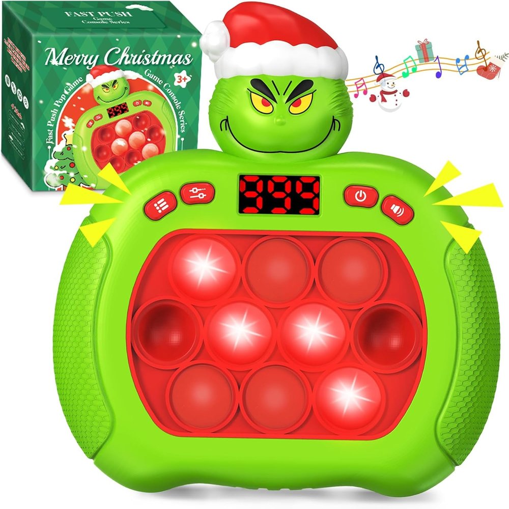 Christmas Pop Light Up Fidget Toys,Christmas Handheld Puzzle Game Sensory Toys,Pop Bubble Up Toys for Kids,Christmas Stocking Stuffers Party Favors Gifts for Boys Girls,Christmas Goodie Bag