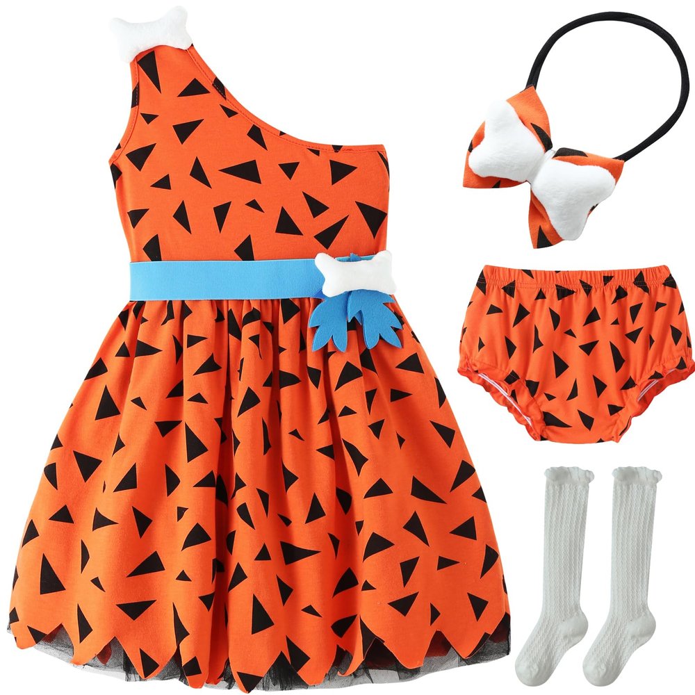 Baby Halloween Costumes Family 2025 Caveman Mommy and Me Toddler Newborn Girls Kids Outfit,12-18 Months Orange