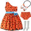 Baby Halloween Costumes Family 2025 Caveman Mommy and Me Toddler Newborn Girls Kids Outfit,12-18 Months Orange view 1