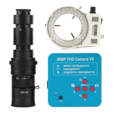 LIUZHENZHEN 1080P 60FPS 2K 4800W 48MP HDMI USB 16G TF Industrial Electronic Digital Video Microscope Camera Magnifier for Phone PCB Repair(LED with 500x)