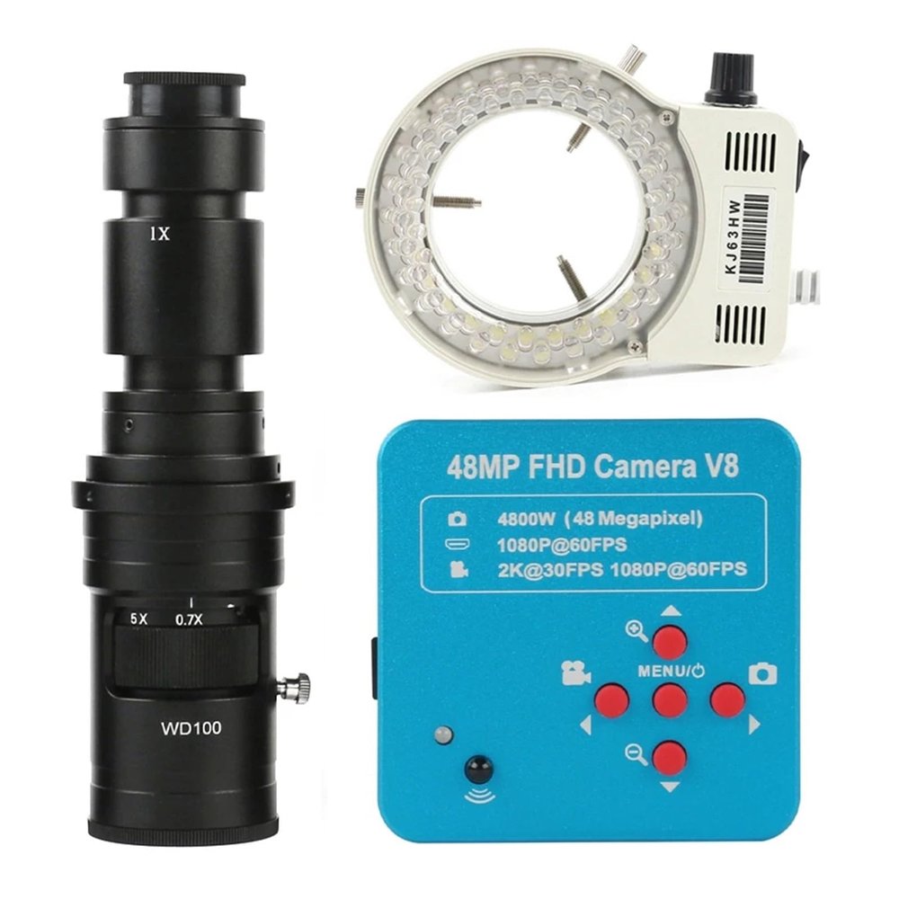 LIUZHENZHEN 1080P 60FPS 2K 4800W 48MP HDMI USB 16G TF Industrial Electronic Digital Video Microscope Camera Magnifier for Phone PCB Repair(LED with 500x)