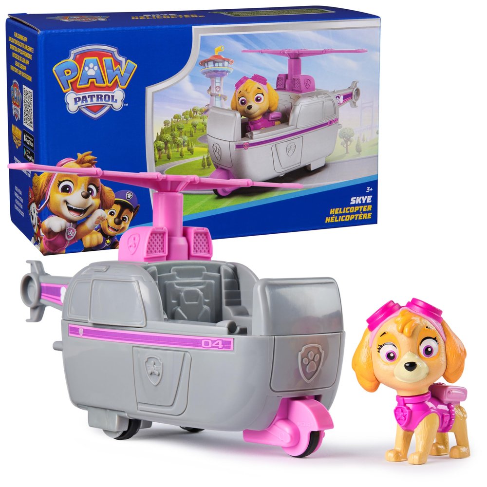 PAW Patrol, Skyes Helicopter, Toy Vehicle with Collectible Action Figure, Sustainably Minded Kids Toys for Boys & Girls Ages 3 and Up